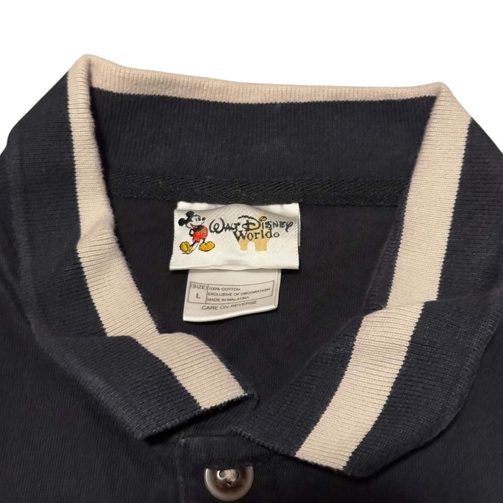 Walt Disney World Men’s Polo Shirt Size Large Black Mickey Mouse - Picture 4 of 5